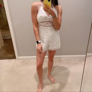 White lace romper